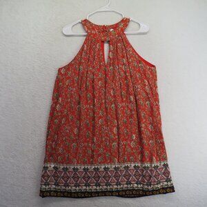 PPLA Dress Womens Small Floral Misha Sleeveless High Neck Boho Festival Rayon